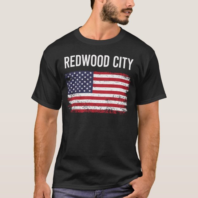 American Flag Redwood City T-Shirt (Vorderseite)