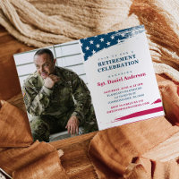 American Flag Retirement Party Invitation 