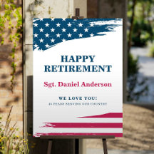 American Flag Retirement Party Willkommenszeichen