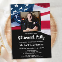 American Flag Retirement Patriotic Photo Police