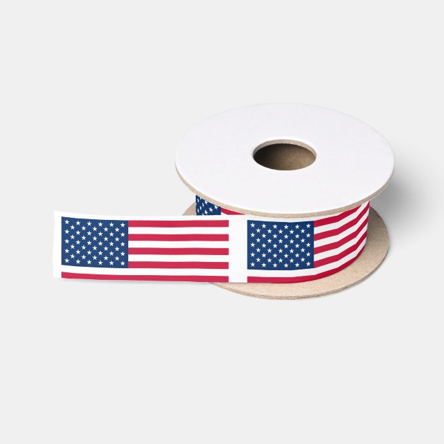 American Flag Ribbon USA - Patriotic Satinband (Spule)