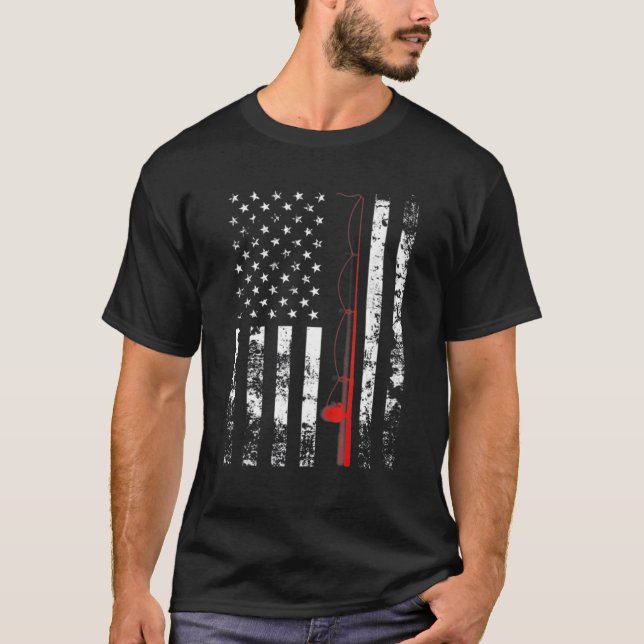 American Flag Rod USA Patriotic Gift T-Shirt (Vorderseite)