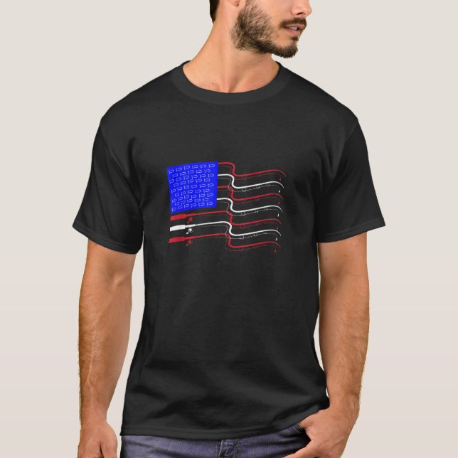 American Flag Rods Cooles US-T-Shirt T-Shirt (Vorderseite)