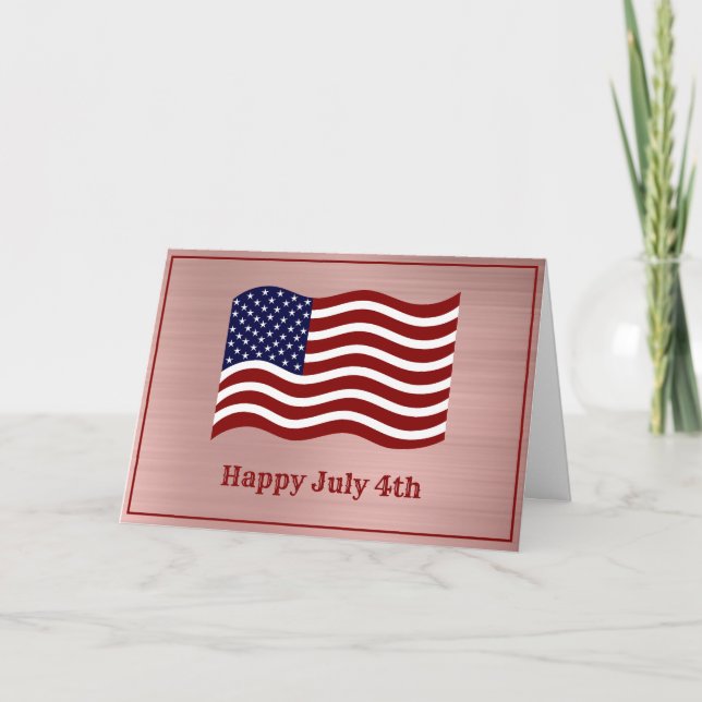 American Flag Rose Gold 4. Juli Karte (Vorderseite)
