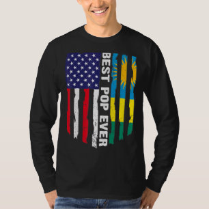 American Flag & Ruanda Flag Bester Pop je Patrioti T-Shirt