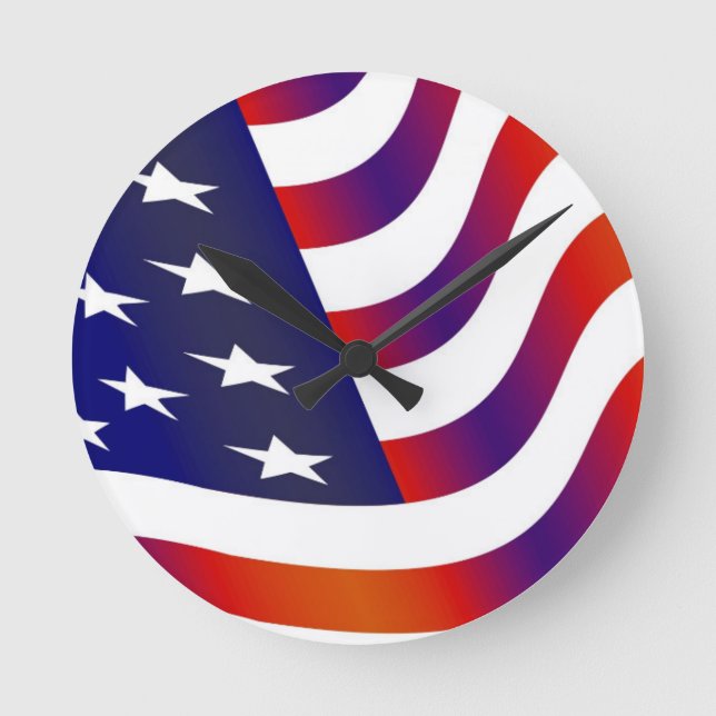 American Flag Runde Wanduhr (Vorderseite)