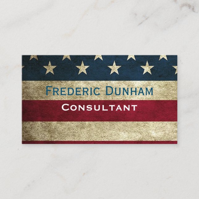 American Flag Rustikale Vintage Business Cards Visitenkarte (Vorderseite)