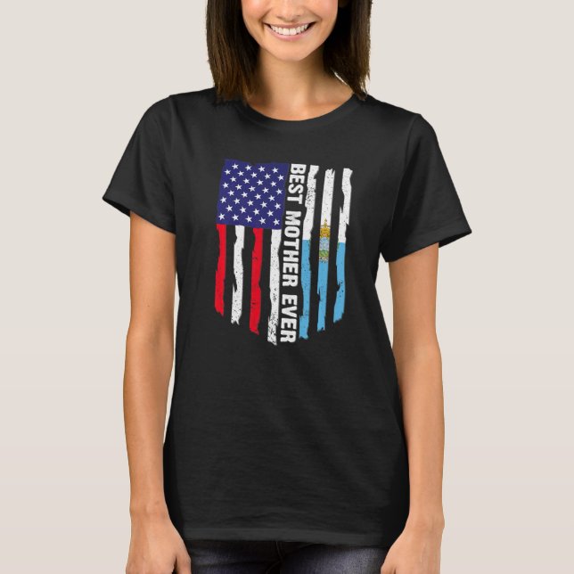 American Flag & San Marino Flag Beste Mutter je F T-Shirt (Vorderseite)