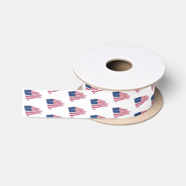 American Flag Satin Ribbon Satinband (Spule)