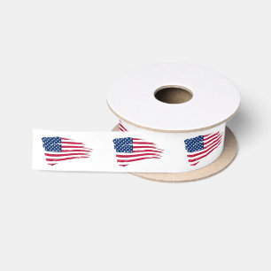American Flag Satin Ribbon Satinband