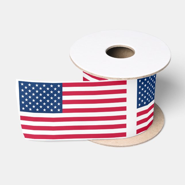 American Flag Satin Ribbon USA Patriotic Satinband (Spule)