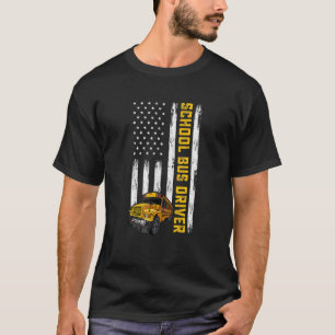 American Flag School Bus Driver Usa Flag Bus Drivi T-Shirt