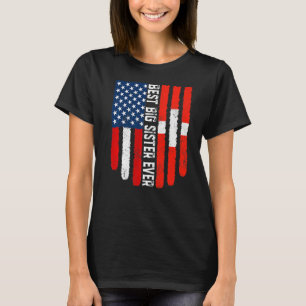American Flag Schweiz Flagge Beste Big Sister Eve T-Shirt