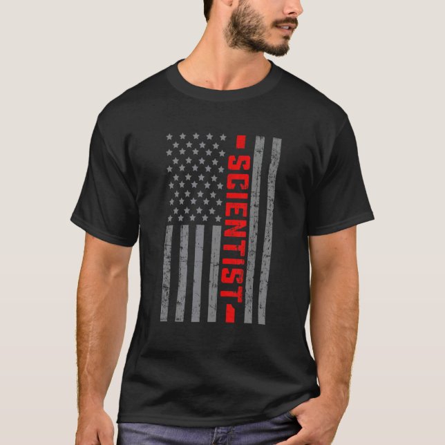 American Flag Scientist, US-Flag Vintages T-Shirt  (Vorderseite)