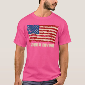 American Flag Scuba Diving Patriotic Us Scuba Divi T-Shirt