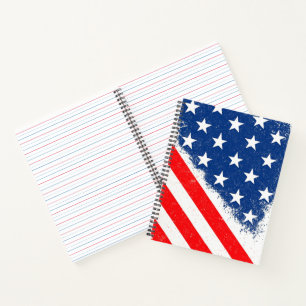 American Flag Shirt USA Patriotic Star Streifen Notizbuch