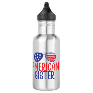 American Flag Sister Edelstahlflasche