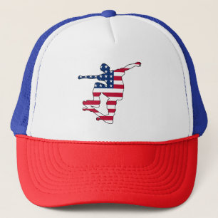 American Flag Skateboarder Truckerkappe