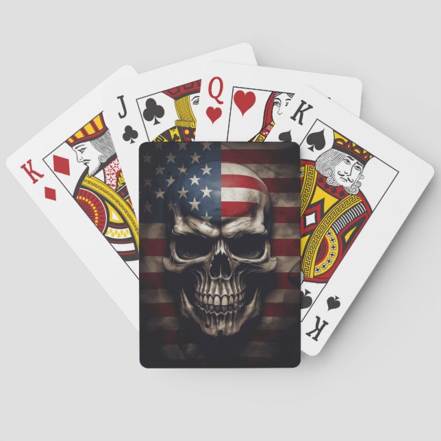 American Flag Skull Poker Spielkarten (Rückseite)