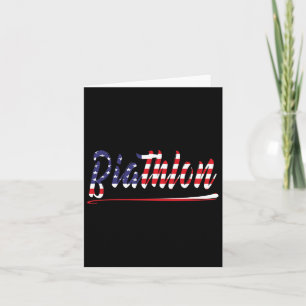American Flag Snow Ski Biathlon Fan Grafik Kunst U Karte