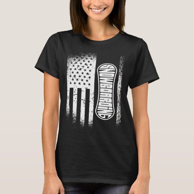 American Flag Snowboarding T-Shirt (Vorderseite)