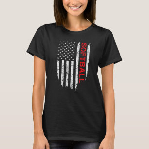 American Flag Softball 4. Juli Patriotic Boys T-Shirt