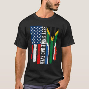 American Flag South Africa Flag Best Single Vater  T-Shirt