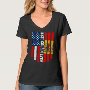 American Flag & Spain Flag Bester Cousin aller Zei T-Shirt