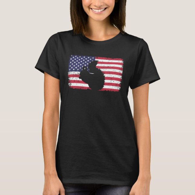 American Flag Squirrel 4th of July Squirrel T-Shirt (Vorderseite)