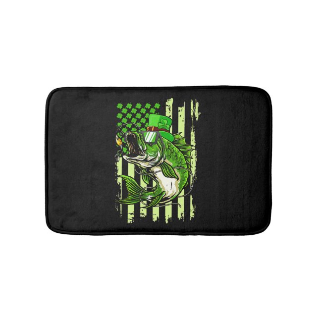 American Flag St Patrick's Day Irish Lucky Badematte (Vorderseite)