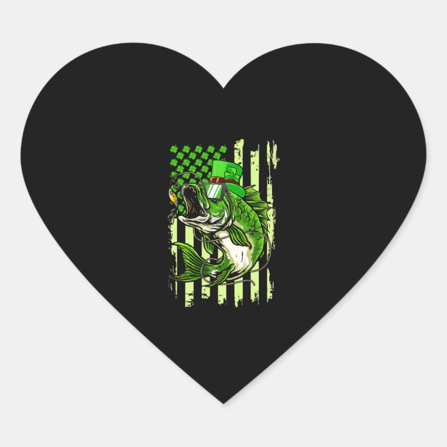American Flag St Patrick's Day Irish Lucky Herz-Aufkleber (Vorderseite)