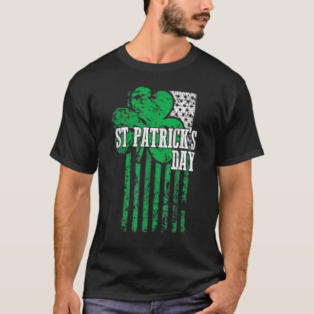 American Flag St. Patricks Day T Shirt A (Vorderseite)