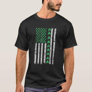 American Flag St Patricks Day Vintag Irish Lucky T-Shirt