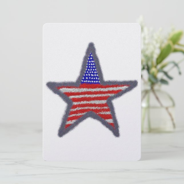 American Flag Star Einladung (Stehend Vorderseite)