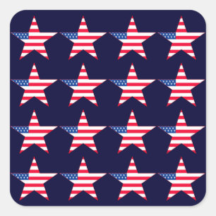 American Flag Stars Quadratischer Aufkleber