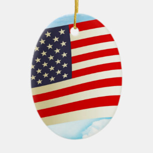 American Flag Stars Stripes Ehrenfreiheit Truppen Keramik Ornament