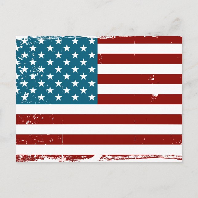 American Flag Sterne Streifen rot-blau Postkarte (Vorderseite)