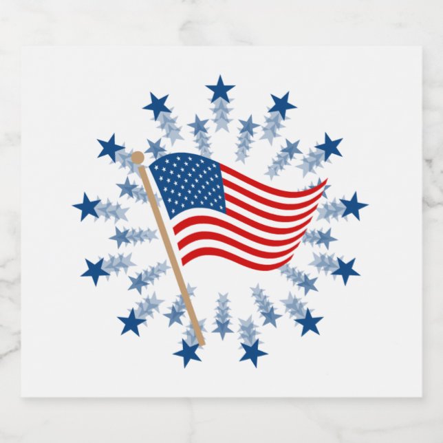 American Flag Sternexplosion Fireworks 4. Juli (Einzelnes Label)