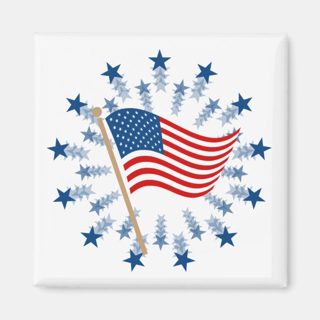 American Flag Sternexplosion Fireworks 4. Juli Magnet (Vorne)