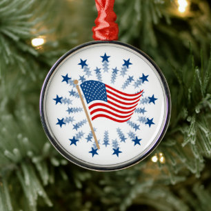 American Flag Sternexplosion Fireworks 4. Juli Ornament Aus Metall