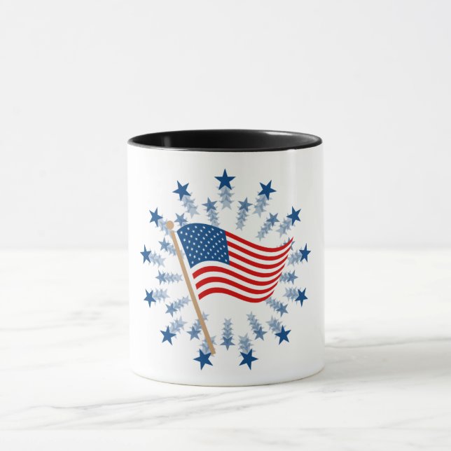 American Flag Sternexplosion Fireworks 4. Juli Tasse (Zentrum)