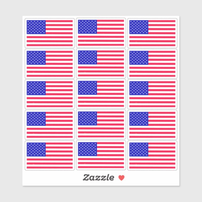 American Flag Stickers, Patriotic Stickers, USA Aufkleber (Blatt)