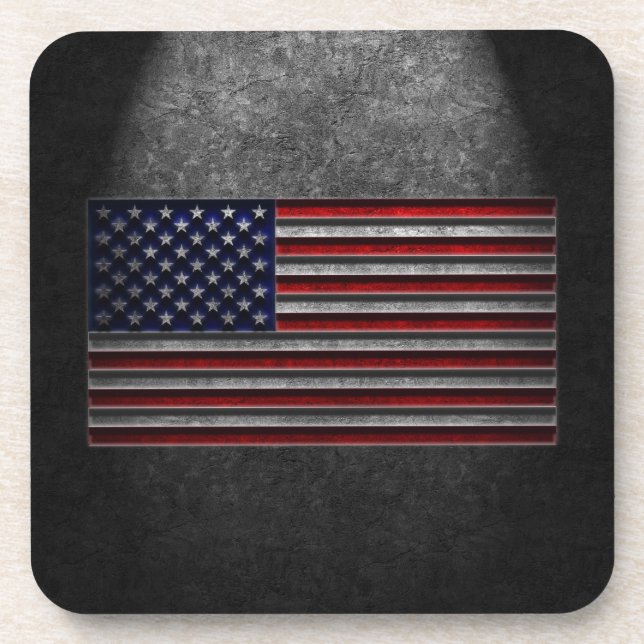 American Flag Stone Texture Getränkeuntersetzer (Vorderseite)