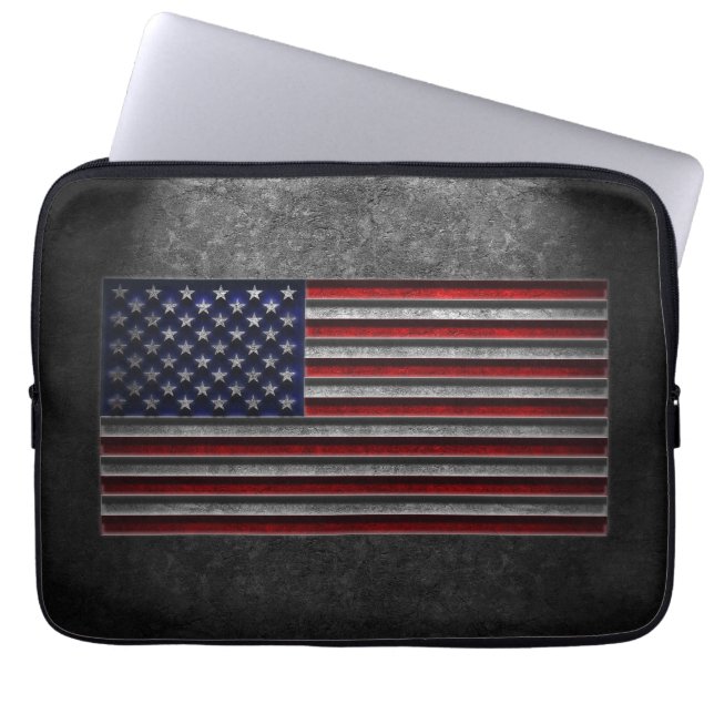 American Flag Stone Texture Laptopschutzhülle (Vorderseite)