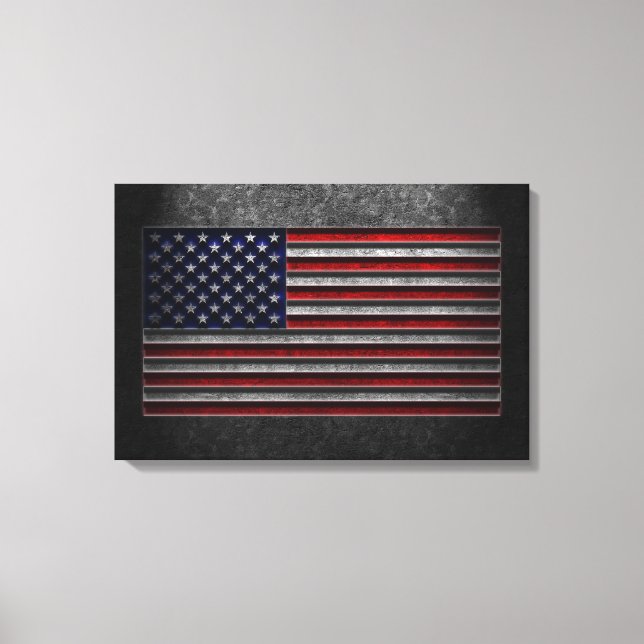 American Flag Stone Texture Leinwanddruck (Vorderseite)