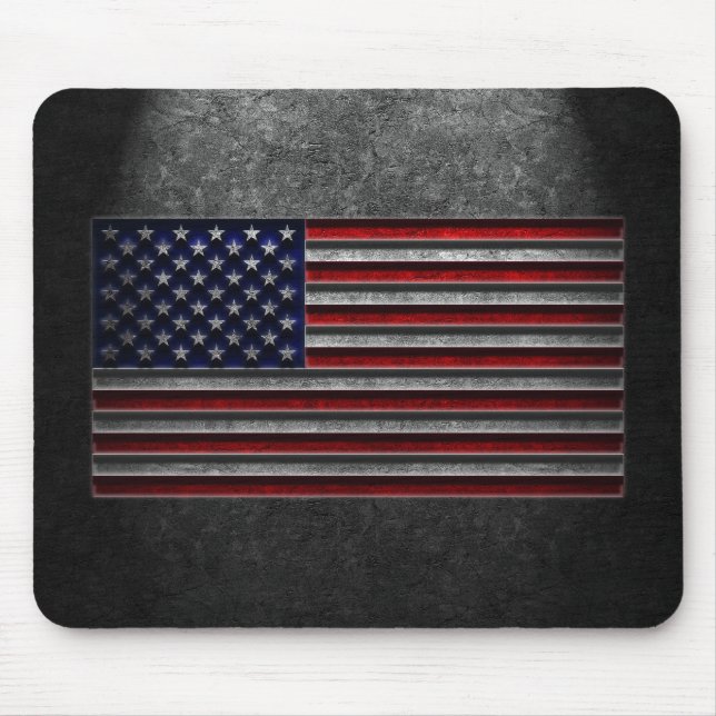 American Flag Stone Texture Mousepad (Vorne)