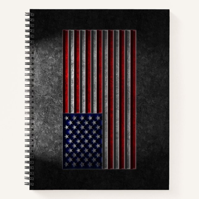 American Flag Stone Texture Notizbuch (Vorderseite)