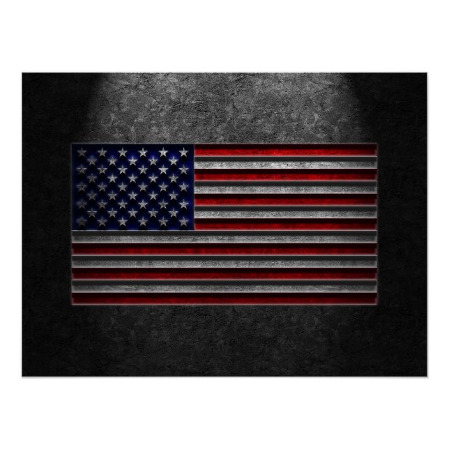 American Flag Stone Texture Poster (Vorderseite)