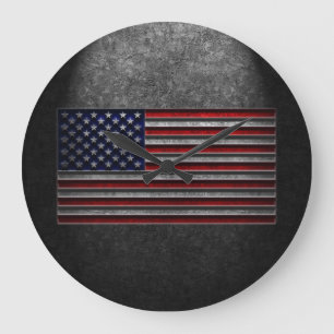 American Flag Stone Texture Uhren