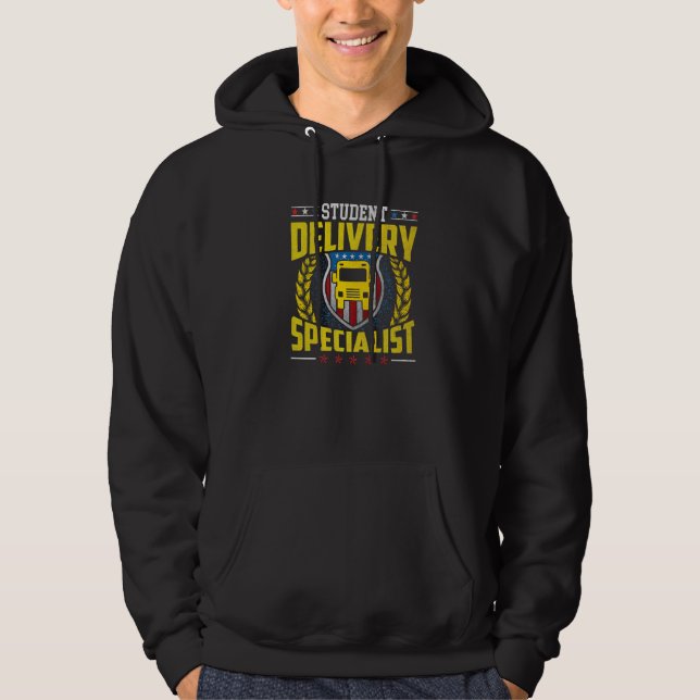 American Flag Student Delivery Specialist US Bus Hoodie (Vorderseite)
